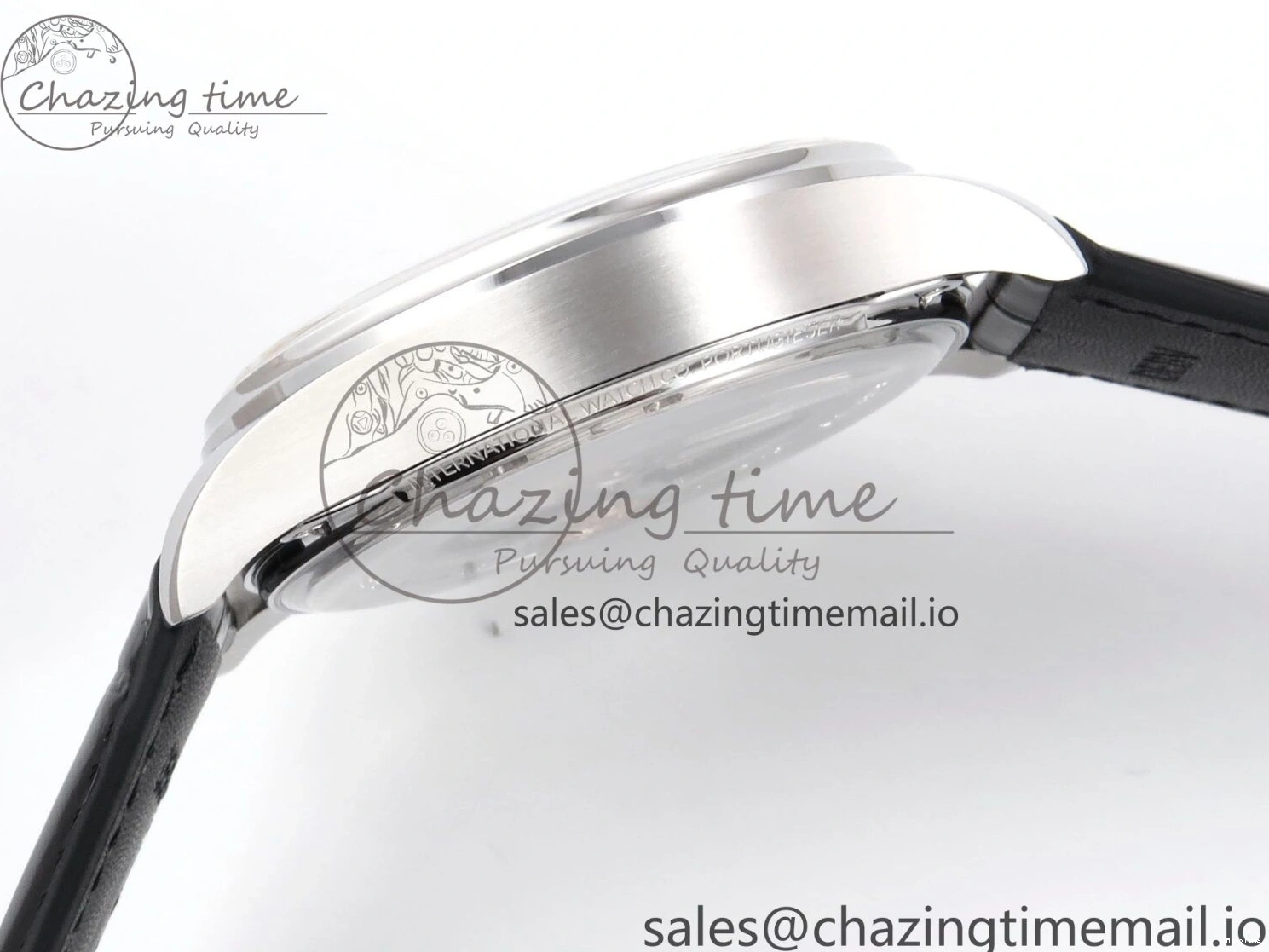 MIROTIME 0302 OnTrend Portugieser Automatic 42mm SS APSF 1:1 Best Edition White RG Dial on Black Leather Strap A 7010